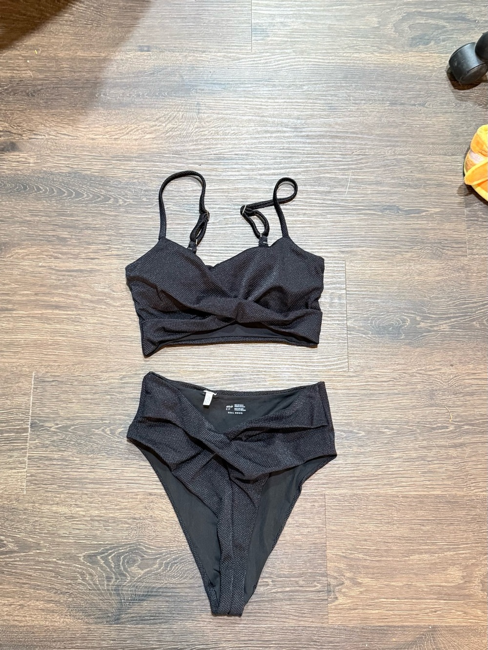 aerie Black Twisted Front Bikini Set